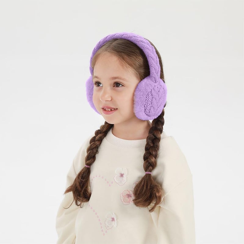 BUTITNOW Winter Knit EarMuffs for Kids Warm Furry Girls Ear Muffs Plush Toddler Ear Warmers Outdoor Ear Covers - Image 5